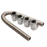 36" 48" Stainless Steel Flexible Radiator Coolant Water Hose Kit with Caps